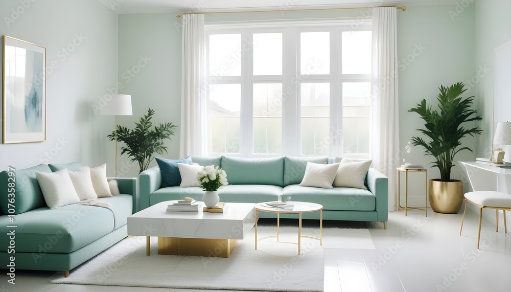 Fototapeta premium Photo interior modern design room 3d illustration