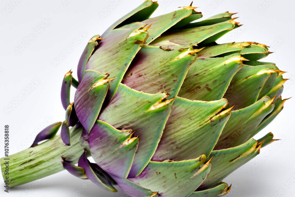 A white with an artichoke and vegetables. Healthy food concept. Close up of an artichoke in green on white. Close up of an artichoke and green vegetables on lifestyle a white. A white with an artichoke and vegetables. Healthy food concept. Close up of an artichoke in green on white. Close up of an artichoke and green vegetables on lifestyle a white.