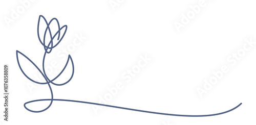 The one line symbol of a stylized flower.
