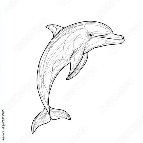 Dolphin Line Art. photo