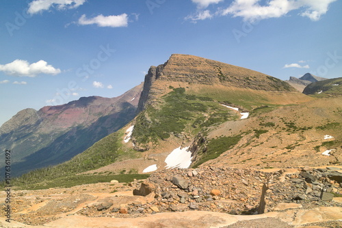 Grinnell Glacier at Glacier national park, Montana, USA photo