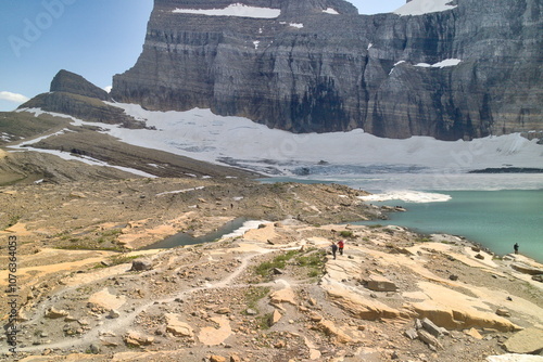 Grinnell Glacier at Glacier national park, Montana, USA photo