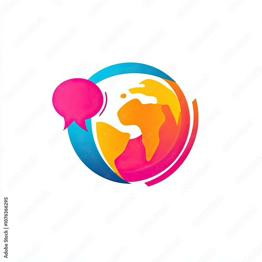 Abstract Globe with Speech Bubble for Global Communication Abstract Globe with Speech Bubble for Global Communication