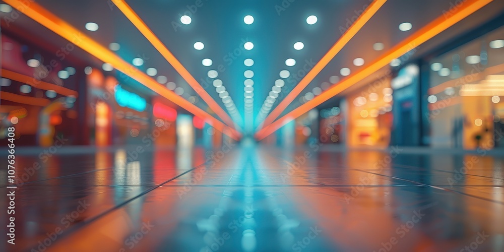 Empty shopping mall with blurred background Empty shopping mall with blurred background