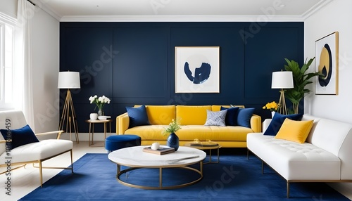 Photo interior modern design room 3d illustration