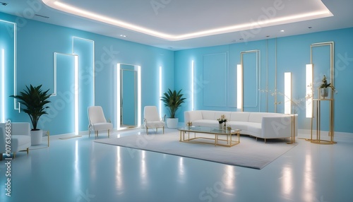 Photo interior modern design room 3d illustration