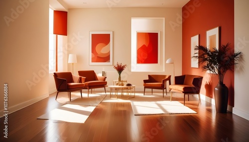 Photo interior modern design room 3d illustration