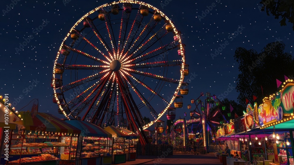 Ferris Wheel Under a Starry Night Ferris Wheel Under a Starry Night