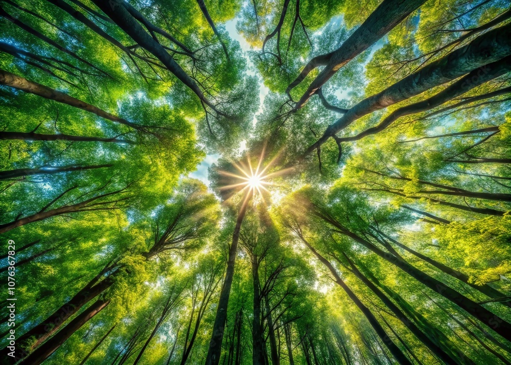 Aerial View of a Lush Forest Canopy with Sunlight Filtering Through Leaves and Vibrant Green Foliage, Capturing the Serenity and Beauty of Nature from Above Aerial View of a Lush Forest Canopy with Sunlight Filtering Through Leaves and Vibrant Green Foliage, Capturing the Serenity and Beauty of Nature from Above