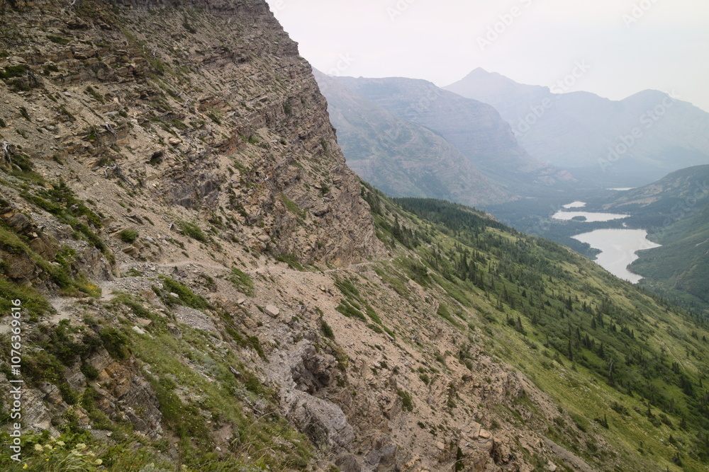 swiftcurrent pass trail from mant glacier hotel to the loop at Glacier national park, Montana, USA. swiftcurrent pass trail from mant glacier hotel to the loop at Glacier national park, Montana, USA.