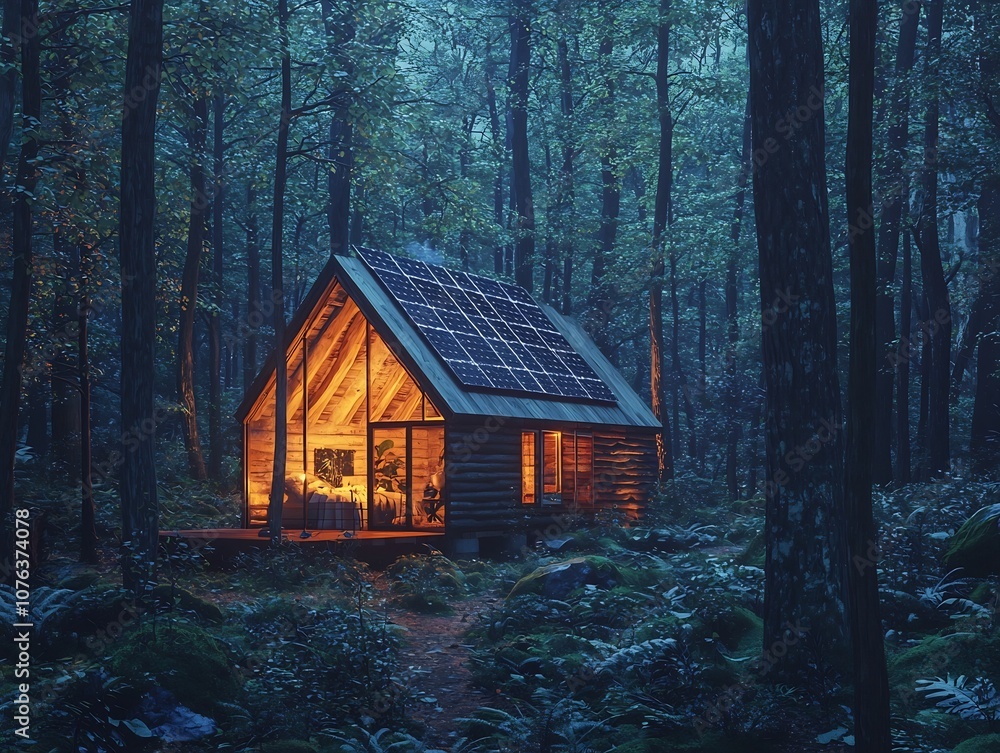 Serene Forest Retreat with Glowing Eco Friendly Cabin and Sustainable Living Surrounded by Nature Serene Forest Retreat with Glowing Eco Friendly Cabin and Sustainable Living Surrounded by Nature