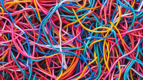 Wallpaper Mural Tangled rope cord cable. Generative AI Torontodigital.ca