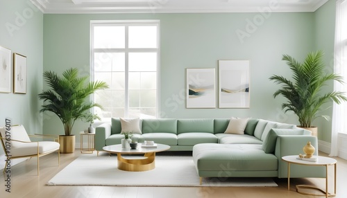 Photo interior modern design room 3d illustration