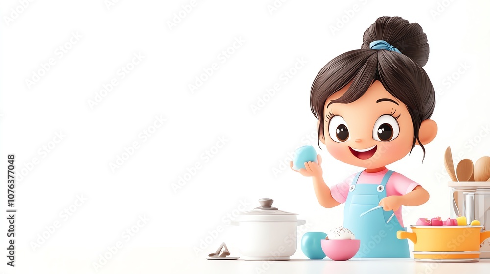 a 2D cartoon illustration of a little girl having a tea party with dolls, cute and playful, white background--ar 16:9 a 2D cartoon illustration of a little girl having a tea party with dolls, cute and playful, white background--ar 16:9