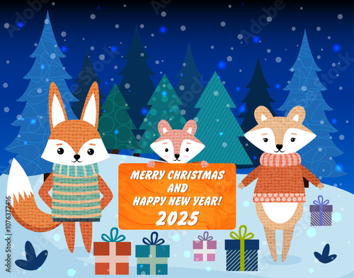 Cozy Forest Christmas Animals Card