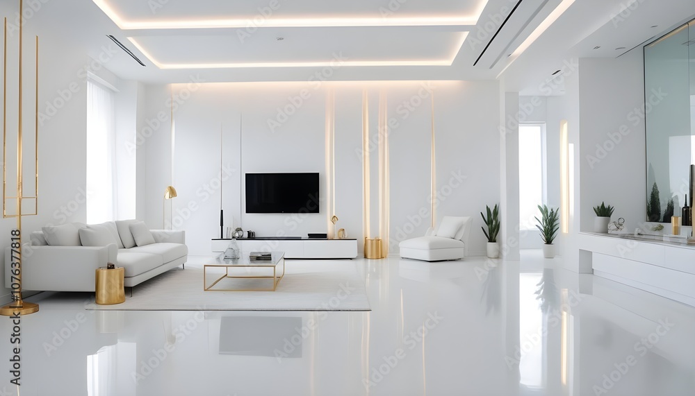 Photo interior modern design room 3d illustration