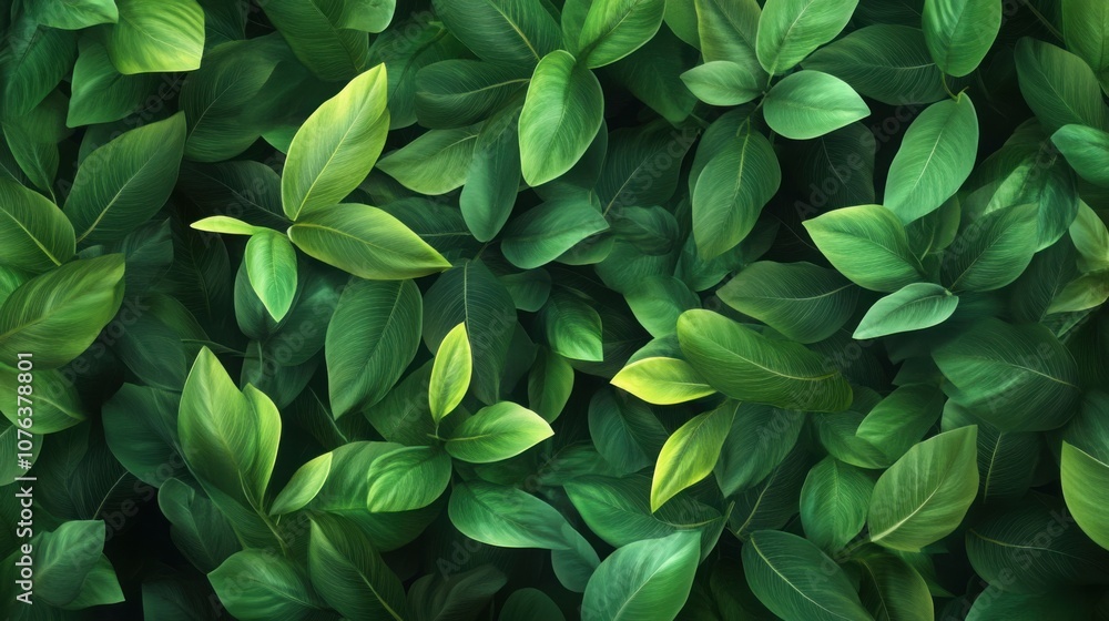 A tropical leaf background, lush green foliage creating a dense, vibrant backdrop A tropical leaf background, lush green foliage creating a dense, vibrant backdrop