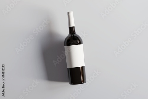 bottle with blank label on white background. Easily apply your custom design on the label