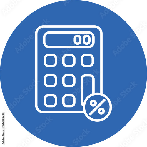 Tax Calculator line circle icon