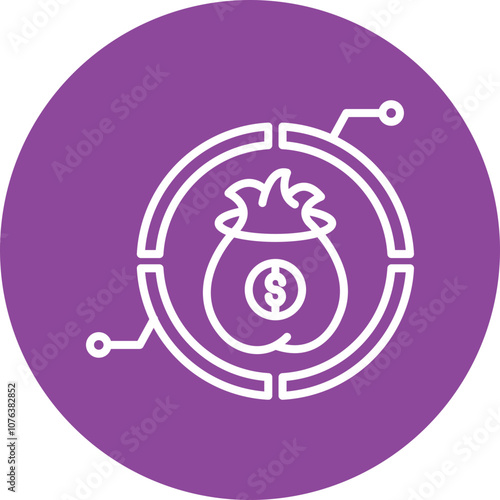 Asset Management line circle icon