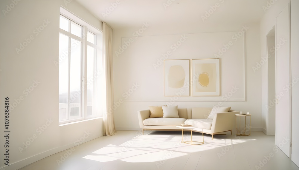 Fototapeta premium Photo interior modern design room 3d illustration