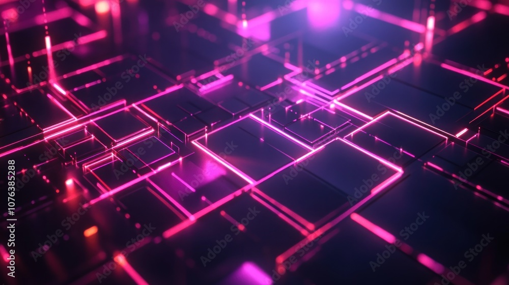 Abstract Futuristic Neon Lights on Geometric Shapes Abstract Futuristic Neon Lights on Geometric Shapes