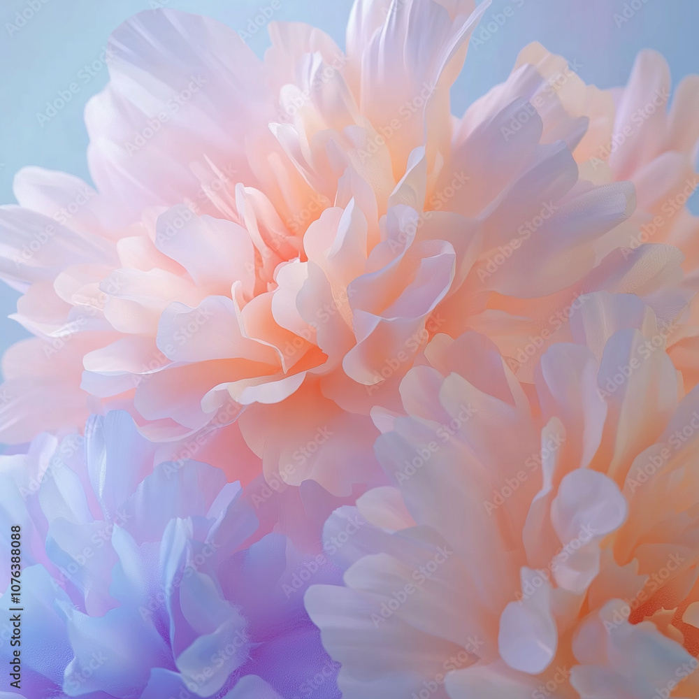 Soft pastel flowers in shades of peach and lavender, featuring delicate petals that create a dreamy and serene atmosphere. Soft pastel flowers in shades of peach and lavender, featuring delicate petals that create a dreamy and serene atmosphere.