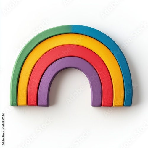 Colorful clay rainbow sculpture for creative projects and bright decorations. photo