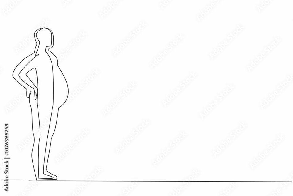 Continuous one line drawing silhouette of a slim body man inside a fat body silhouette. Dream of having an ideal body. More exercise. World Obesity Day. Single line draw design vector illustration Continuous one line drawing silhouette of a slim body man inside a fat body silhouette. Dream of having an ideal body. More exercise. World Obesity Day. Single line draw design vector illustration