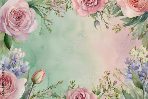 Watercolor floral background