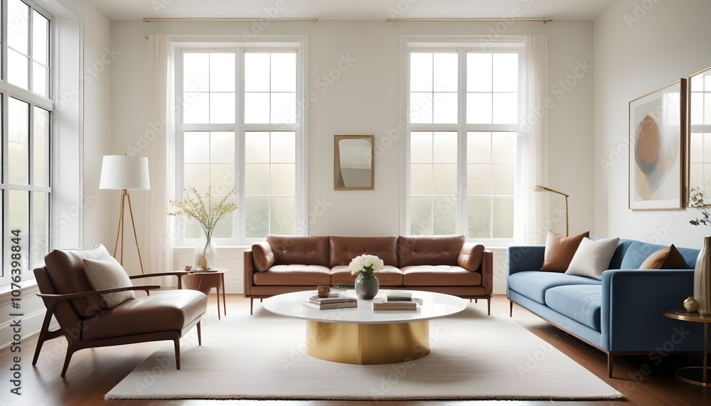 Fototapeta premium Photo interior modern design room 3d illustration