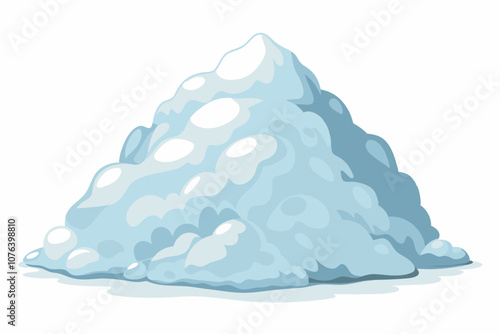 Textured Pile of Snow Illustration with Frosty Details, white snow vector