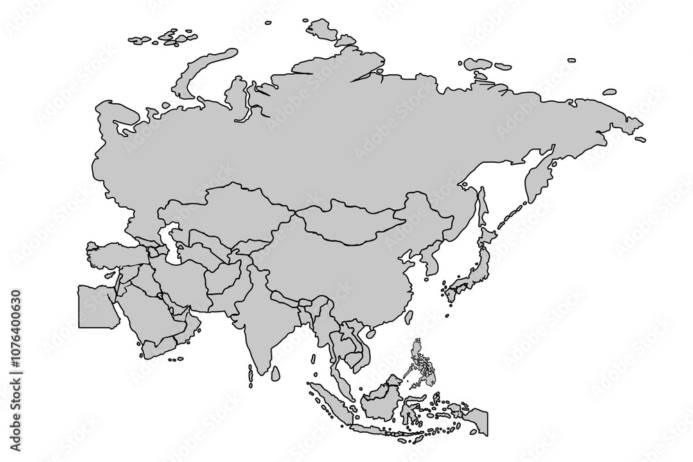 Asia map isolated on white background.for website layouts,background,education, precise,customizable,Travel worldwide,map silhouette backdrop,earth geography, political,reports.political map vector. Asia map isolated on white background.for website layouts,background,education, precise,customizable,Travel worldwide,map silhouette backdrop,earth geography, political,reports.political map vector.