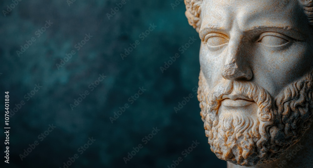 ancient greek statue with thoughtful expression ancient greek statue with thoughtful expression