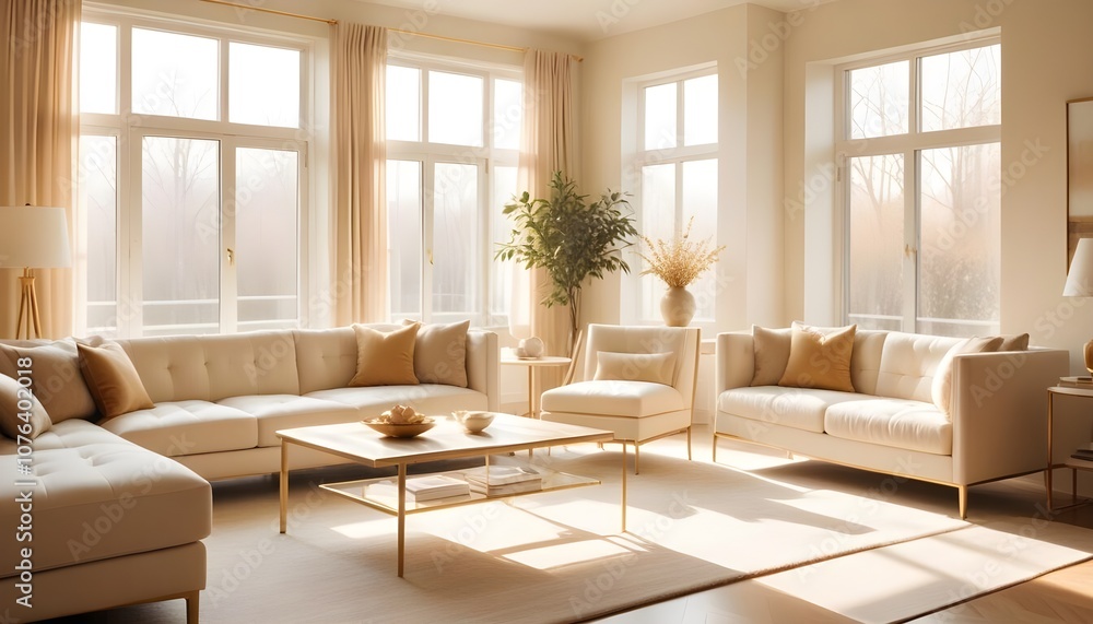 Fototapeta premium Photo interior modern design room 3d illustration