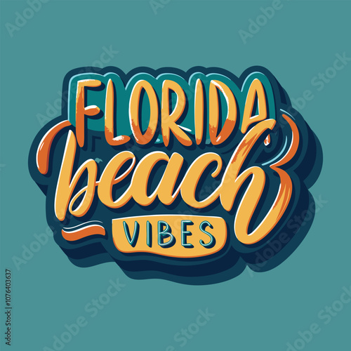 "Florida Beach Vibes" typography embodies a laid-back coastal feel, featuring playful, flowing fonts with bright, sun-soaked colors, evoking the warmth and relaxation of the seaside.