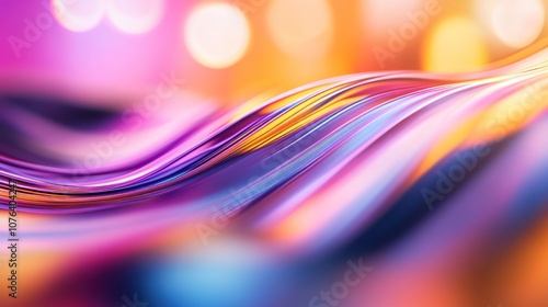 Abstract Colorful Swirling Lines with Blurred Bokeh Background photo