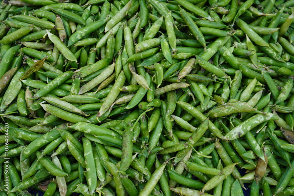 Fresh green peas in the market Fresh green peas in the market