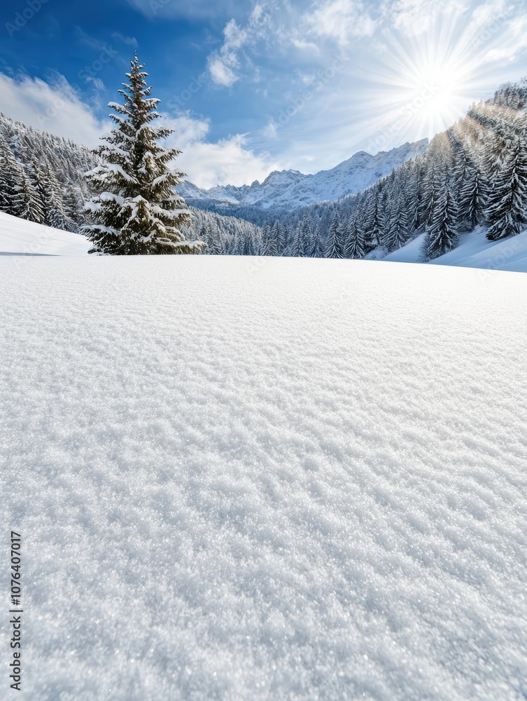 custom made wallpaper toronto digitalSnowy winter landscape with pine trees and mountains