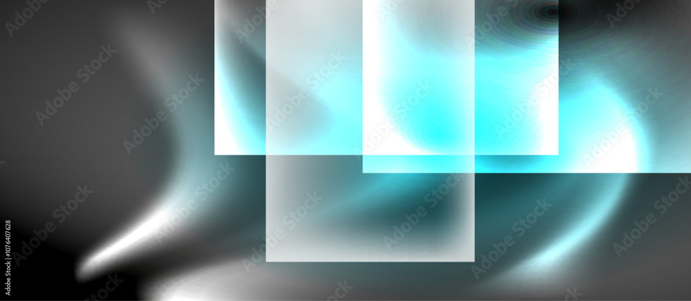 Dark neon colors with glass square shapes Dark neon colors with glass square shapes