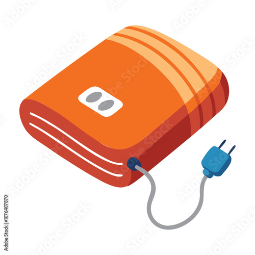 electric blanket vector art on white background for cozy home designv