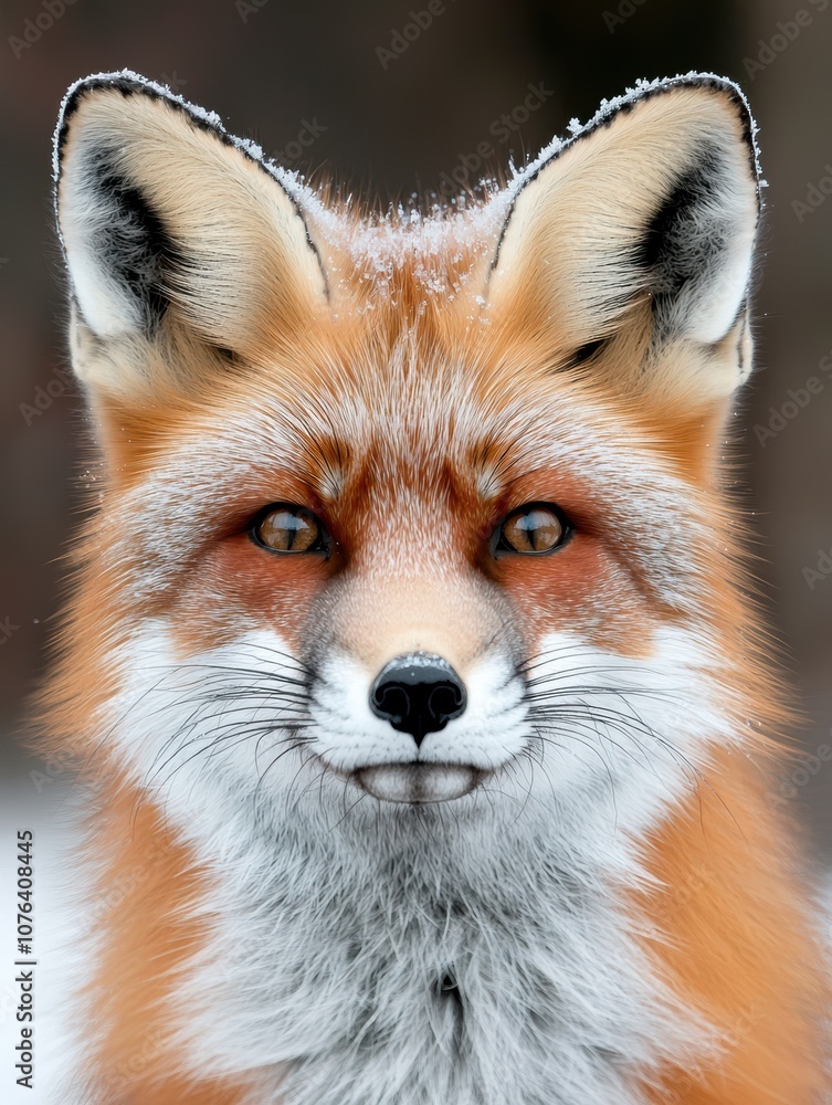 Fototapeta premium close-up portrait of a red fox in winter