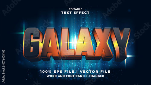 editable 3d galaxy bold text effect.typhography logo