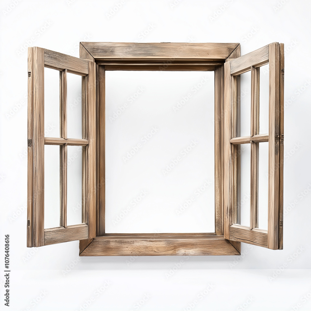The Charm of Simplicity A Wooden Window Open to Possibilities The Charm of Simplicity A Wooden Window Open to Possibilities