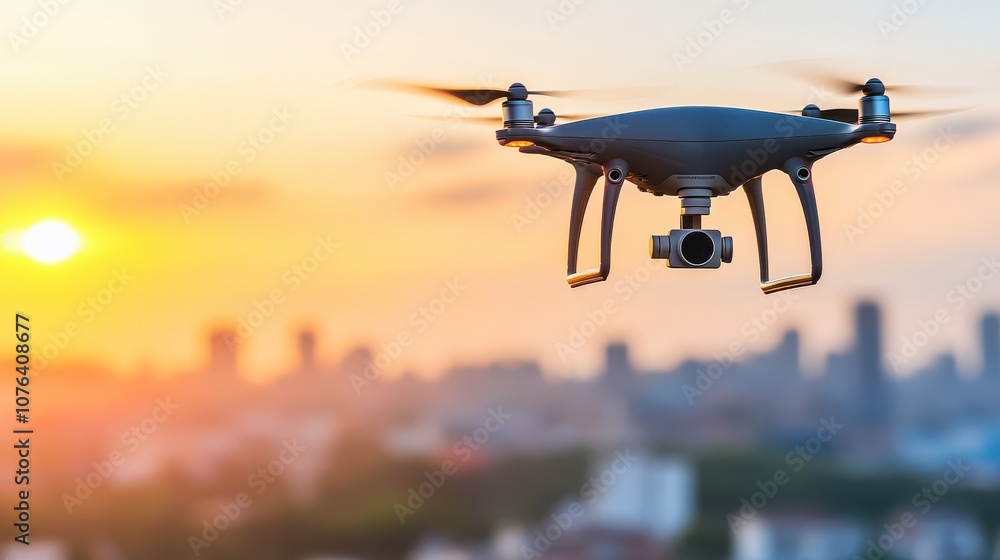 Smart AI Drone Capturing Cityscape Terrain Data Smart AI Drone Capturing Cityscape Terrain Data