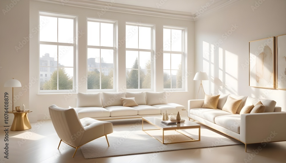 Fototapeta premium Photo interior modern design room 3d illustration