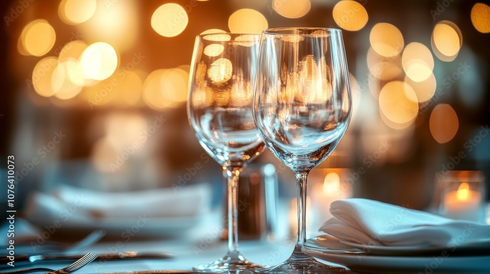 Elegant table setting at a sophisticated corporate event with soft lighting and floral centerpiece Elegant table setting at a sophisticated corporate event with soft lighting and floral centerpiece