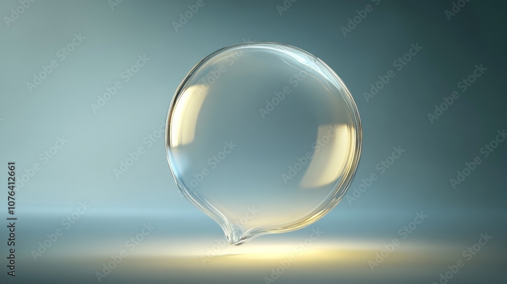 A Clear Glass Bubble With a Droplet Tail A Clear Glass Bubble With a Droplet Tail