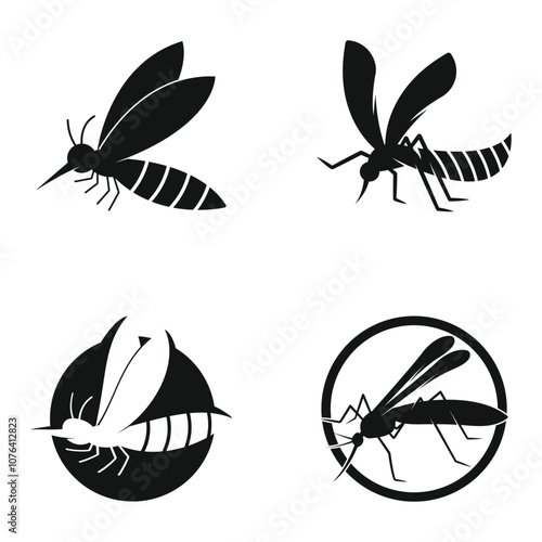 Mosquito Logo Design Vector Illustration.