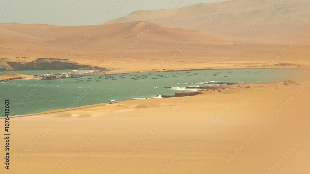 Panoramic view of the coastline in Paracas National Park in Peru Panoramic view of the coastline in Paracas National Park in Peru